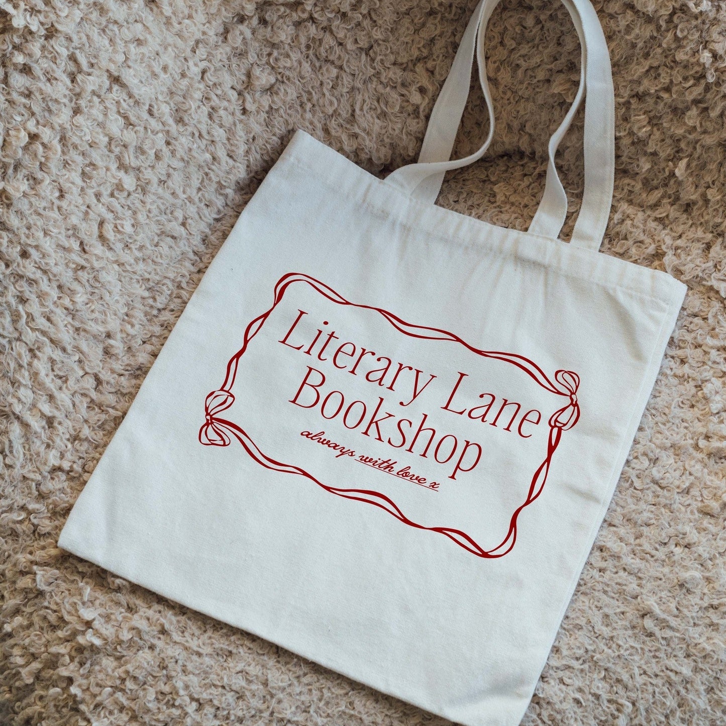 Literary Lane Bookshop Ribbon Tote