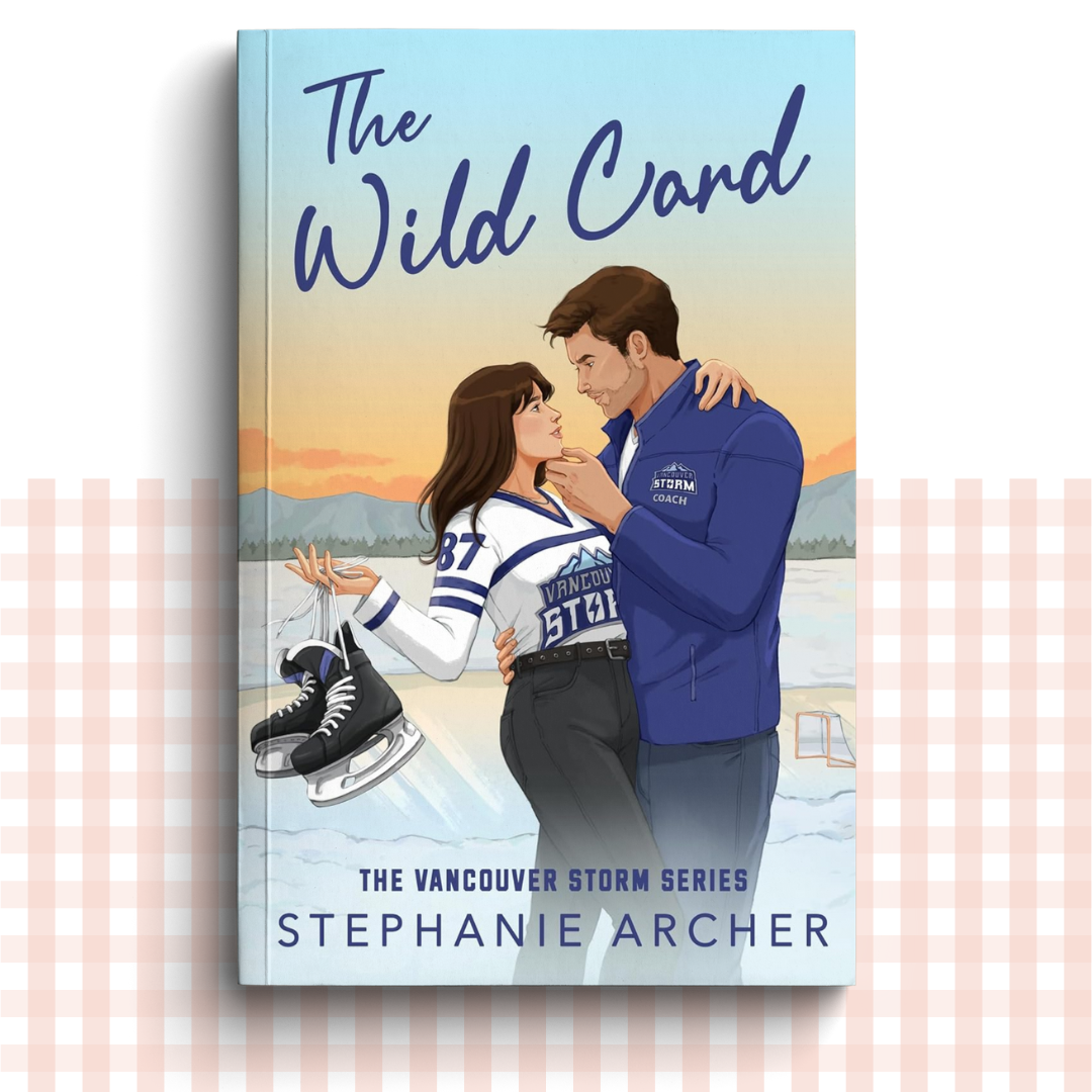 Paperback book cover of 'The Wild Card' by Stephanie Archer featuring a couple on an ice rink.