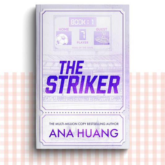 Paperback book cover of 'The Striker' by Ana Huang with a purple design