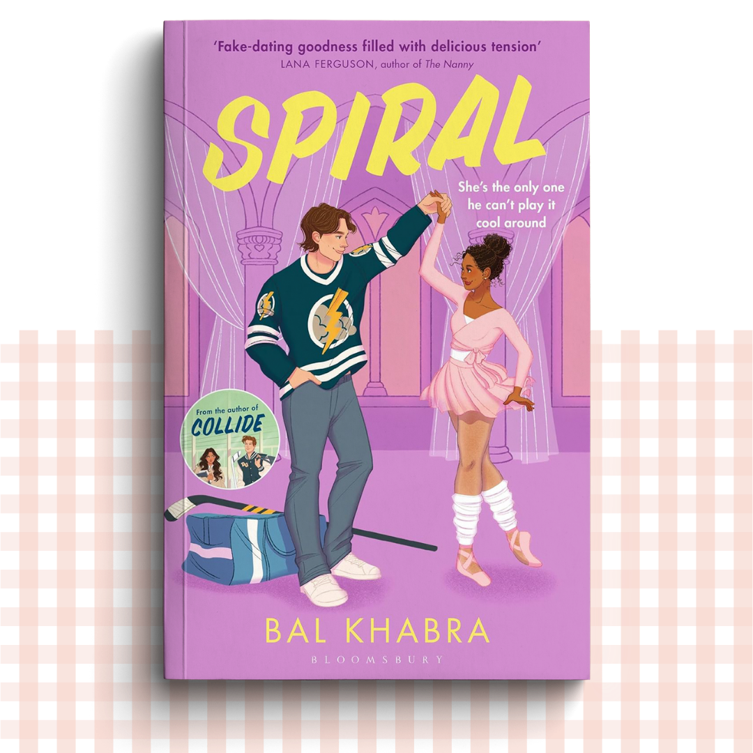 Paperback book cover of 'Spiral' by Bal Khabra with two characters and a purple background