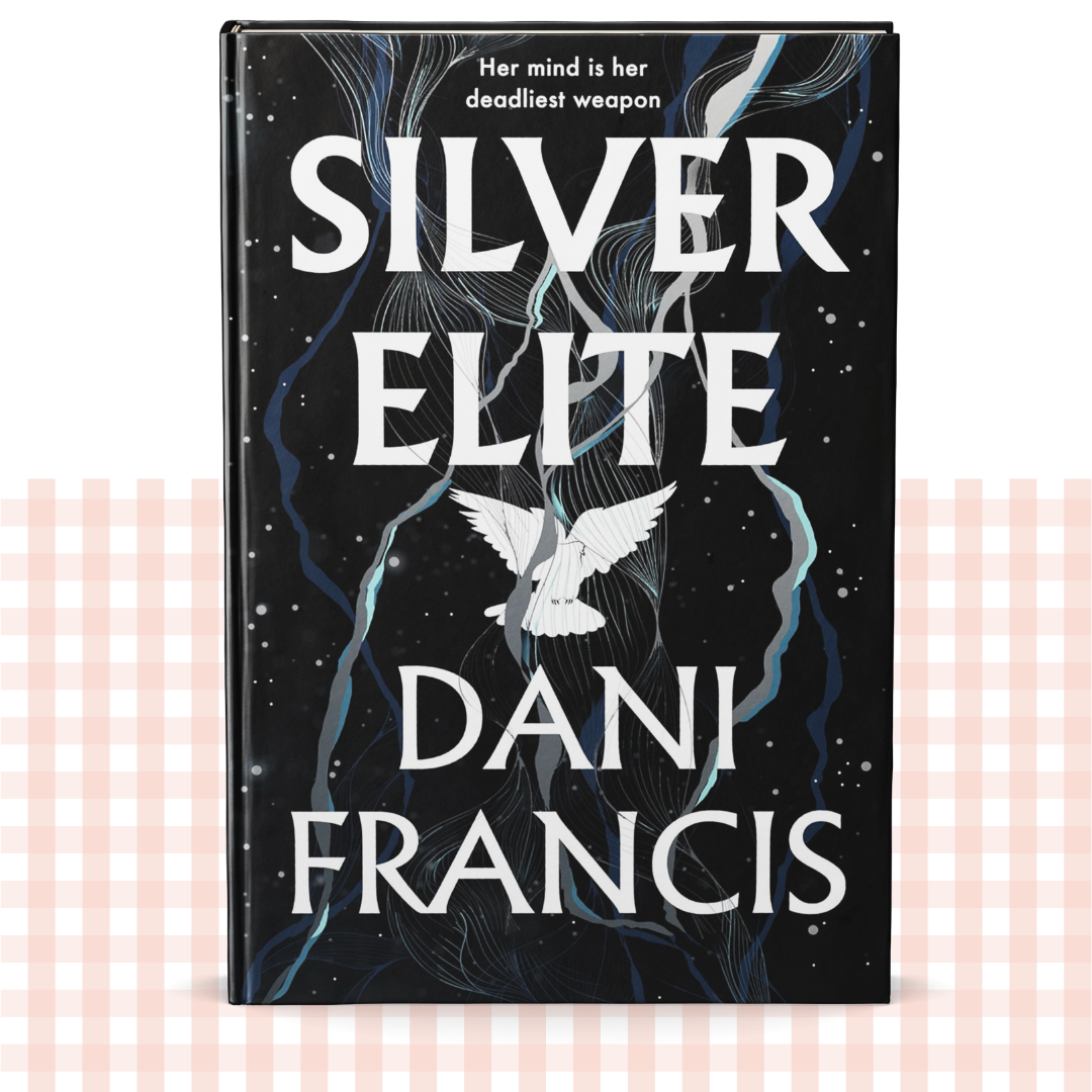 Hardback book cover of 'Silver Elite' by Dani Francis with a dark blue, silver and black design.