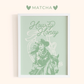 Framed artwork with a cowboy illustration and 'Howdy Honey' text on a light green background, branded 'Matcha'