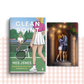 Paperback book cover of 'Clean Point' by Meg Jones with a tennis-themed illustration on a white background.