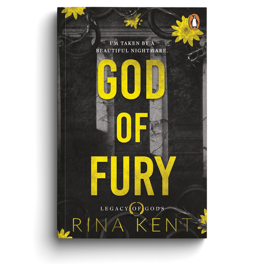 Book cover of 'God of Fury' by Rina Kent with yellow text on a dark background