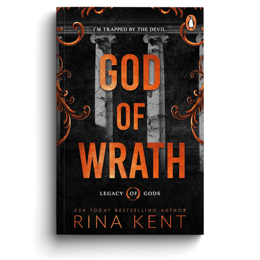 Book cover of 'God of Wrath' by Rina Kent with dark background and orange text.